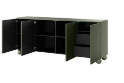 Bogart Komody*SONATIA II KOMODA 200 4D2SZ - oliwka / nogi kule