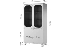 Bogart Witryny*SONATIA II WITRYNA 100 4D - burgund / nogi kule