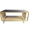 ArteHome Stoliki Kawowe I Ławy*Stolik kawowy glamour Bonda miodowy 100/50cm z czarnym hartowanym szkłem