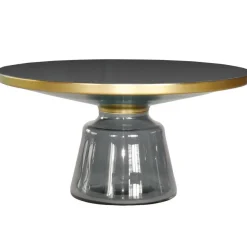 ArteHome Stoliki Kawowe I Ławy*Stolik kawowy glamour Bottle Table 75/37 cm szaro-złoty osadzony na szklanej nodze