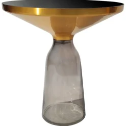 ArteHome Stoliki Kawowe I Ławy*Stolik kawowy glamour Bottle Table 50/53cm szaro-złoty osadzony na szklanej nodze