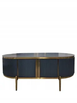 ArteHome Stoliki Kawowe I Ławy*Stolik kawowy glamour grafitowy Roxana 130/70/47cm ze złoceniami