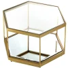 ArteHome Stoliki Kawowe I Ławy*Stolik kawowy Grafik 60/37/52cm złoty szklany z dodatkowym lustrzanym blatem