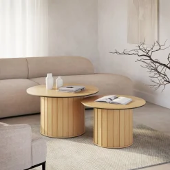 Lenart Ławy I Stoliki Do Salonu|Stoliki Kawowe I Ławy*Stolik kawowy okragły 80 cm Rotto RT-08 dąb vincenza