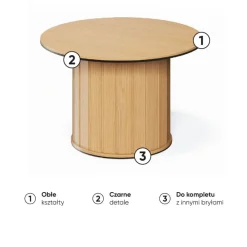 Lenart Ławy I Stoliki Do Salonu|Stoliki Kawowe I Ławy*Stolik kawowy okragły Rotto RT-07 dąb vincenza