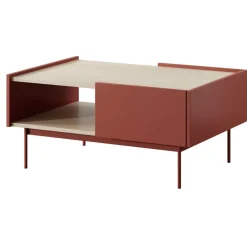 Piaski Ławy I Stoliki Do Salonu|Stoliki Kawowe I Ławy*Stolik kawowy z szufladami Colour ceramiczny czerwony