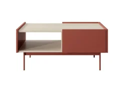 Piaski Ławy I Stoliki Do Salonu|Stoliki Kawowe I Ławy*Stolik kawowy z szufladami Colour ceramiczny czerwony