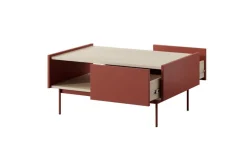 Piaski Ławy I Stoliki Do Salonu|Stoliki Kawowe I Ławy*Stolik kawowy z szufladami Colour ceramiczny czerwony