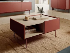 Piaski Ławy I Stoliki Do Salonu|Stoliki Kawowe I Ławy*Stolik kawowy z szufladami Colour ceramiczny czerwony