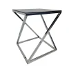 ArteHome Stoliki Kawowe I Ławy*Stolik pomocniczy glamour Marco 48/48/58,5cm boczny stolik nocny czarne szkło srebrny