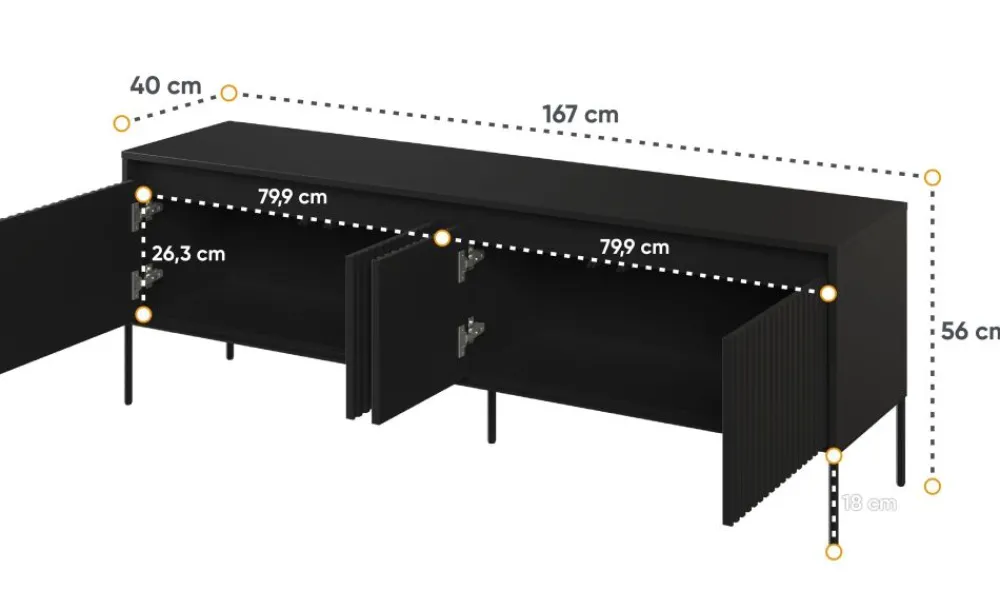Lenart Szafki Rtv Do Salonu|Szafki Rtv*Stolik RTV z lamelami Trend TR-05 czarna