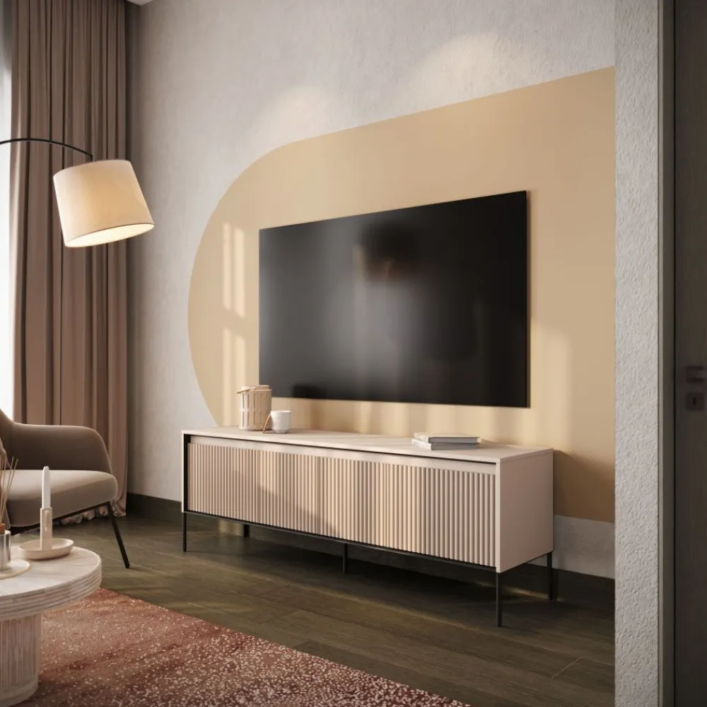 Lenart Szafki Rtv Do Salonu|Szafki Rtv*Stolik RTV z lamelami Trend TR-05 czarna