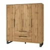 Helvetia Szafy Do Przedpokoju|Szafy Do Sypialni*Szafa czterodrzwiowa z szufladami Halle S dąb wotan
