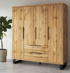 Helvetia Szafy Do Przedpokoju|Szafy Do Sypialni*Szafa czterodrzwiowa z szufladami Halle S dąb wotan