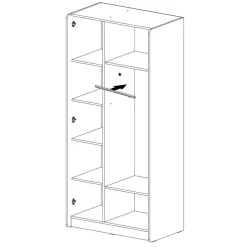 Dzieci Meblar Szafy Do Pokoju Młodzieżowego|Szafy Do Pokoju Dziecięcego*Szafa dwudrzwiowa z półkami do pokoju Alessio AE3 beż piaskowy