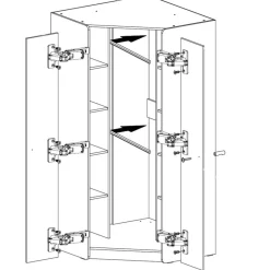Dzieci Meblar Szafy Do Pokoju Młodzieżowego|Szafy Do Pokoju Dziecięcego*Szafa modułowa narożna z półkami do pokoju Alessio AE2 eukaliptus