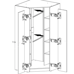 Dzieci Meblar Szafy Do Pokoju Młodzieżowego|Szafy Do Pokoju Dziecięcego*Szafa modułowa narożna z półkami do pokoju Alessio AE2 eukaliptus