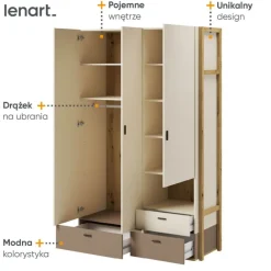 Dzieci Lenart Szafy Do Pokoju Młodzieżowego|Szafy Do Pokoju Dziecięcego*Szafa młodzieżowa 3-drzwiowa Lenny LY-01