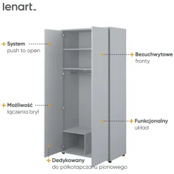 Lenart Tapczany|Nadstawki Do Półkotapczanu*SZAFA NA UBRANIA BC-20 DO PÓŁKOTAPCZANU BED CONCEPT SZARA