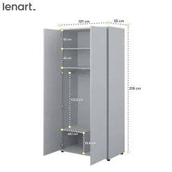 Lenart Tapczany|Nadstawki Do Półkotapczanu*SZAFA NA UBRANIA BC-20 DO PÓŁKOTAPCZANU BED CONCEPT SZARA