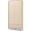 Lenart Szafy Do Przedpokoju|Szafy Do Sypialni*Szafa na ubrania z lamelami TREND TG-02 Beż piaskowy + czarny