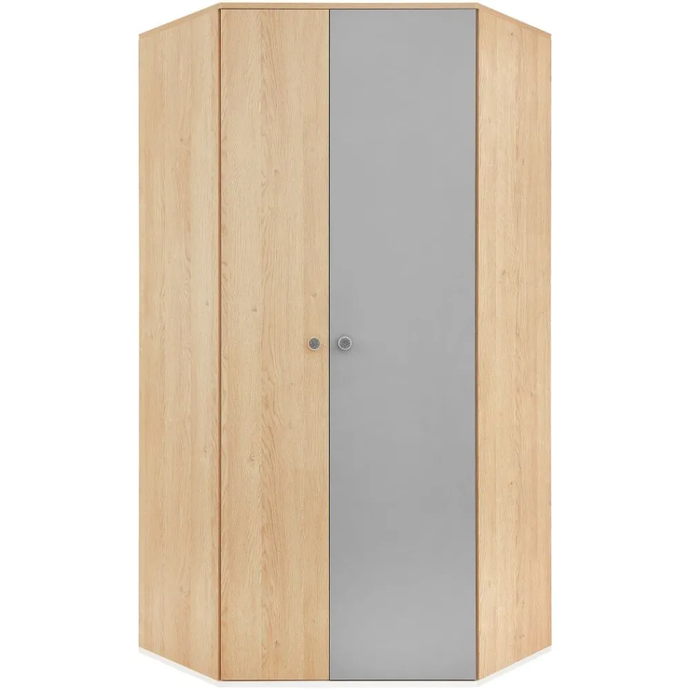 Meblar Szafy*Szafa narożna systemowa do pokoju PIXEL PX2 L/P szary,dąb biszkoptowy