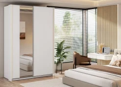 Lenart Szafy Do Przedpokoju|Szafy Do Sypialni*Szafa przesuwna z lustrem 150 cm Maxi MX-02