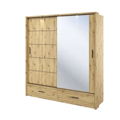 Lenart Szafy Do Przedpokoju|Szafy Do Sypialni*Szafa przesuwna z lustrem Arti AR-05 dąb artisan
