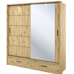 Lenart Szafy Do Przedpokoju|Szafy Do Sypialni*Szafa przesuwna z lustrem Arti AR-05 dąb artisan