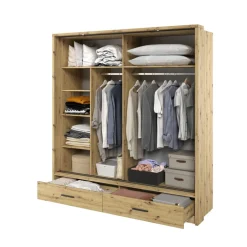 Lenart Szafy Do Przedpokoju|Szafy Do Sypialni*Szafa przesuwna z lustrem Arti AR-05 dąb artisan