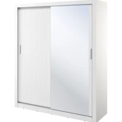 Lenart Szafy Do Przedpokoju|Szafy Do Sypialni*Szafa ryflowana z lustrem Arti AR-28P