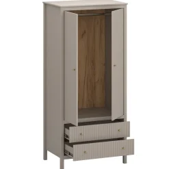Mebelbos Szafy Do Przedpokoju|Szafy Do Sypialni*Szafa ryflowana z szufladami kolor taupe KLEO KL-08