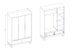 Helvetia Szafy Do Przedpokoju|Szafy Do Sypialni*Szafa trydrzwiowa z szufladami Halle S dąb wotan
