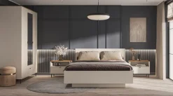 Mebelbos Szafy*Szafa trzydrzwiowa EVO  kaszmir / dąb castello EO-17