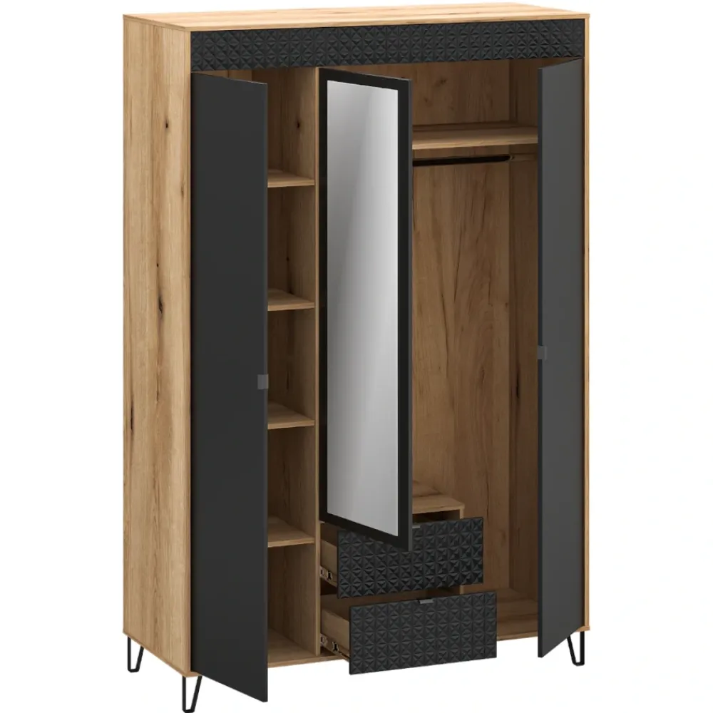 Mebelbos Szafy Do Przedpokoju|Szafy Do Pokoju Młodzieżowego*Szafa trzydrzwiowa z lustrem 3D2S Bellano