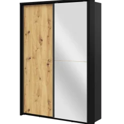 Lenart Szafy Do Przedpokoju|Szafy Do Sypialni*Szafa z lustrem Arti AR-21 czarny / dąb artisan