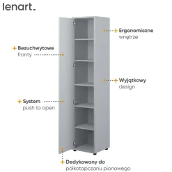 Lenart Tapczany|Nadstawki Do Półkotapczanu*SZAFA Z PÓŁKAMI BC-21 DO PÓŁKOTAPCZANU BED CONCEPT SZARA