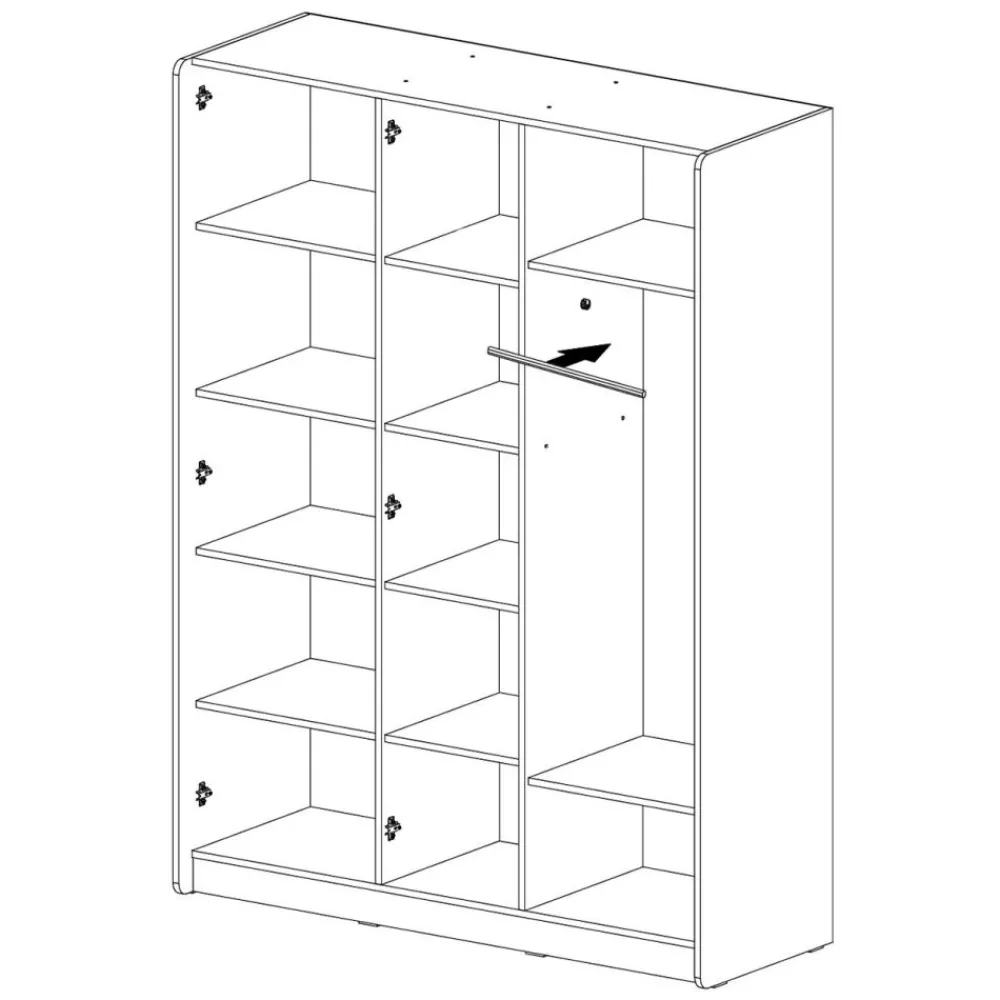 Dzieci Meblar Szafy Do Pokoju Młodzieżowego|Szafy Do Pokoju Dziecięcego*Szafa z półkami do pokoju Alessio AE1 eukaliptus