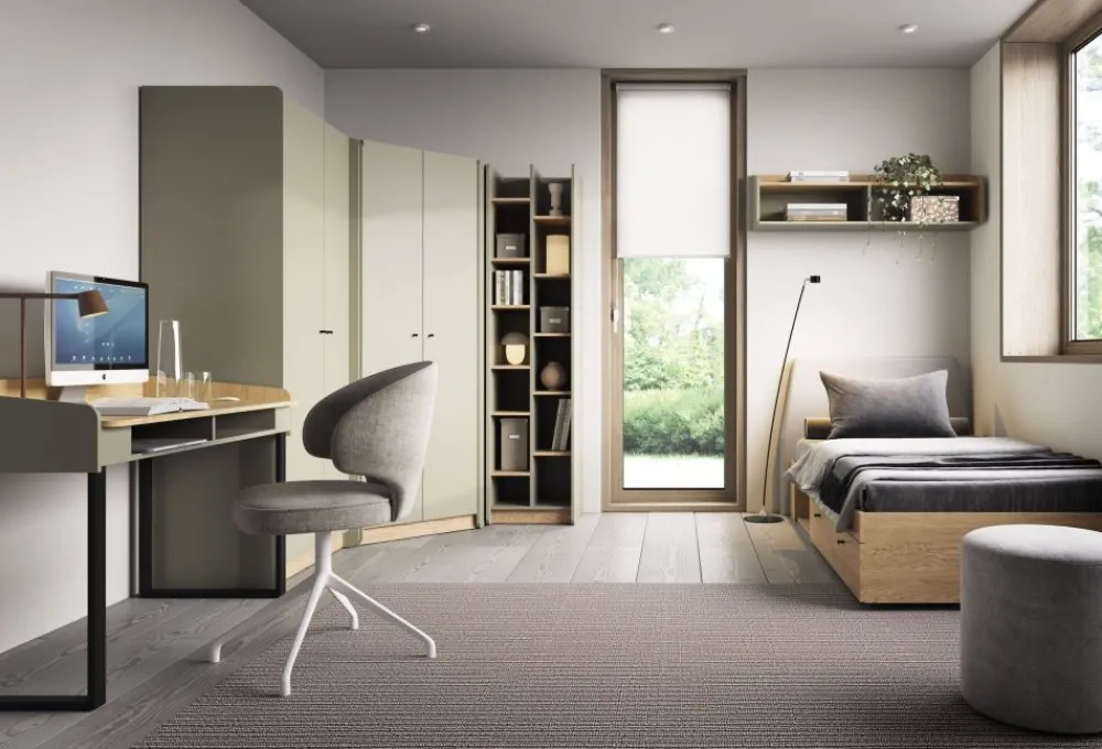 Dzieci Meblar Szafy Do Pokoju Młodzieżowego|Szafy Do Pokoju Dziecięcego*Szafa z półkami do pokoju Alessio AE1 eukaliptus