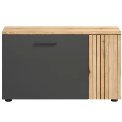 Mebelbos Szafki Na Buty Do Przedpokoju*Szafka na buty Esteban grafit/dąb evok z lamelami