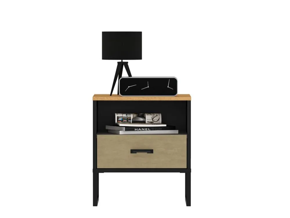 ML Meble Szafki Nocne*Szafka nocna Dąb craft złoty Colt 08