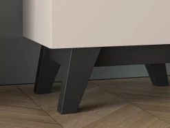 ML Meble Szafki Nocne*Szafka nocna kaszmirowa Freshion 06 cashmere/czarny - szafka 1S