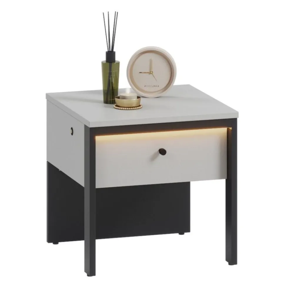 Lenart Szafki Nocne Do Sypialni|Szafki Nocne*Szafka nocna z szufladą szara Gris GS-05