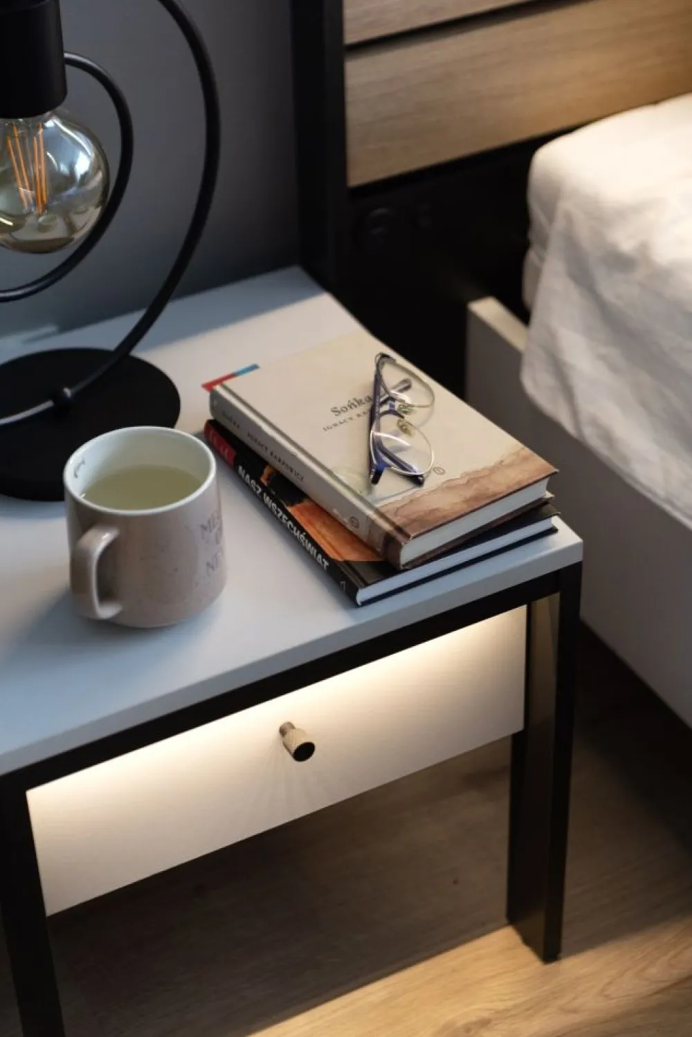 Lenart Szafki Nocne Do Sypialni|Szafki Nocne*Szafka nocna z szufladą szara Gris GS-05