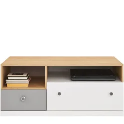 Meblar Szafki Rtv Do Salonu|Szafki Rtv*Szafka RTV do pokoju PIXEL PX11 biały,szary,dąb biszkoptowy
