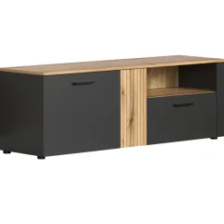 Mebelbos Szafki Rtv Do Salonu|Szafki Rtv*Szafka RTV Esteban 150 cm – nowoczesna szafka grafit/dąb evok z szufladą i wnęką