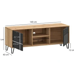 Mebelbos Szafki Rtv Do Salonu|Szafki Rtv*Szafka RTV iz czrnymi ryflowanymi frontami Bellano 2D