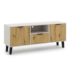 Mebelbos Szafki Rtv Do Salonu|Szafki Rtv*Szafka RTV kaszmirowa z debem artisan, ryflowane fronty BORG DUO