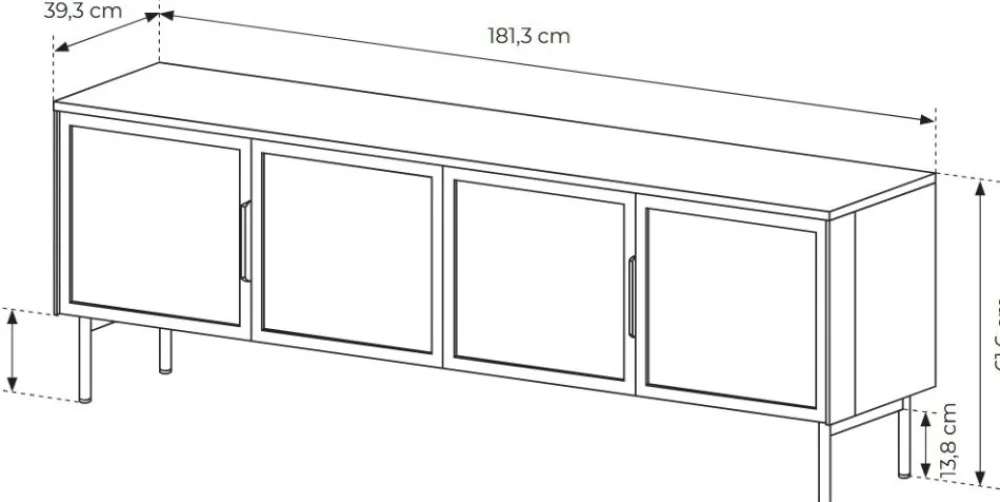 Laski Meble Szafki Rtv Do Salonu|Szafki Rtv*Szafka RTV Lumi 4D – kaszmir / złote uchwyty / białe nóżki z oświetleniem LED i hartowanym szkłem