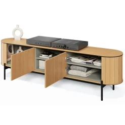 Lenart Szafki Rtv Do Salonu|Szafki Rtv*Szafka RTV półokrągła 200 cm Rotto RT-06 dąb vincenza/eukaliptus